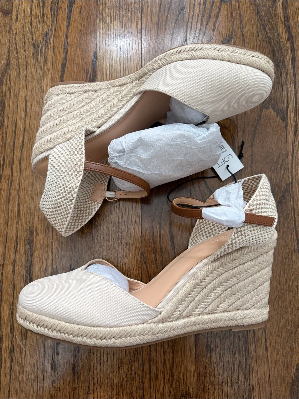 Ann Taylor LOFT Classic Espadrille Wedge in Natural